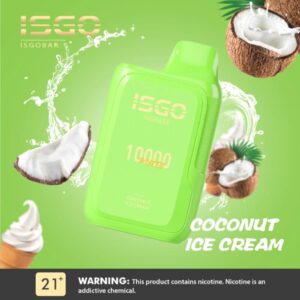 ISGO BAR 10000 PUFFS BEST DISPOSABLE IN UAE COCONUT ICE CREAM