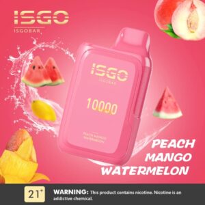 ISGO BAR 10000 PUFFS BEST DISPOSABLE IN UAE PEACH MANGO WATERMELON