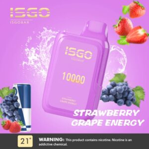 ISGO BAR 10000 PUFFS BEST DISPOSABLE IN UAE STRAWBERRY GRAPE ENERGY