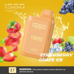 ISGO BAR 10000 PUFFS BEST DISPOSABLE IN UAE STRAWBERRY GRAPE ICE