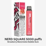 NERD SQUARE 5000 PUFFS BEST DISPOSABLE IN UAE STRAWBERRY WATERMELON BUBBLE GUM