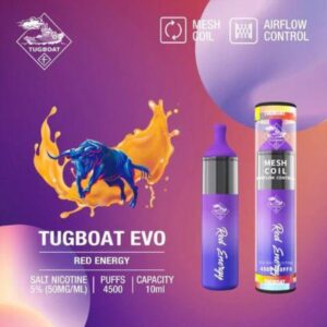 TUGBOAT EVO 4500 PUFFS BEST DISPOSABLE IN UAE RED ENERGY