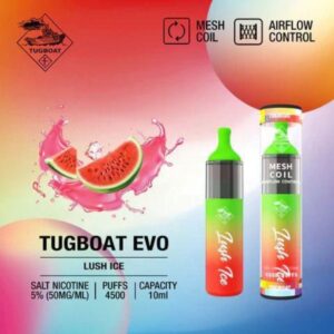 TUGBOAT EVO 4500 PUFFS BEST DISPOSABLE IN UAE LUSH ICE
