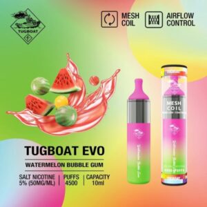 TUGBOAT EVO 4500 PUFFS BEST DISPOSABLE IN UAE WATERMELON BUBBLE GUM