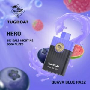 TUGBOAT HERO 8000 PUFFS BEST DISPOSABLE IN UAE GUAVA BLUE RAZZ