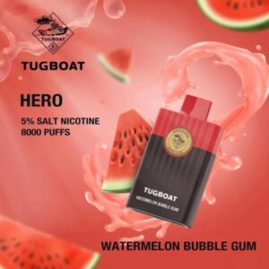 TUGBOAT HERO 8000 PUFFS BEST DISPOSABLE IN UAE WATERMELON BUBBLE GUM