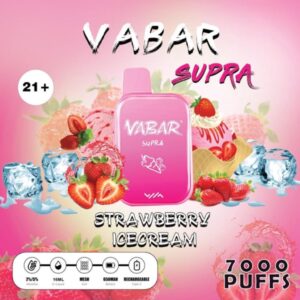 VABAR SUPRA 7000 PUFFS BEST DISPOSABLE IN UAE STRAWBERRY ICE CRAM