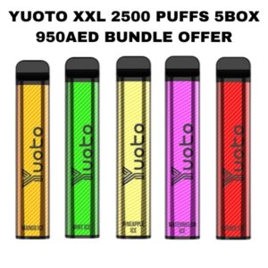 YUOTO XXL 2500 PUFFS 5BOX 950AED BUNDLE OFFER