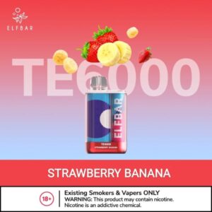 ELFBAR TE6000 PUFFS BEST DISPOSABLE VAPE IN UAE strawberry banana