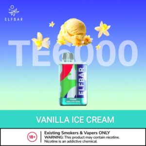 ELFBAR TE6000 PUFFS BEST DISPOSABLE VAPE IN UAE vanilla ice cream