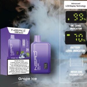 NERD FIRE 8000 PUFFS BEST DISPOSABLE VAPE IN UAE GRAPE ICE